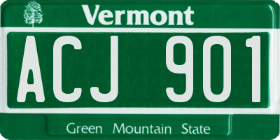 VT license plate ACJ901