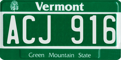 VT license plate ACJ916