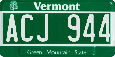 VT license plate ACJ944