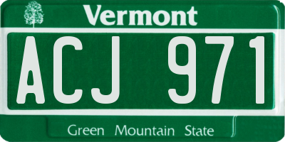 VT license plate ACJ971