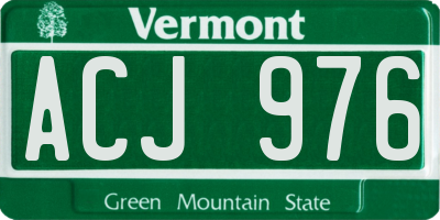 VT license plate ACJ976