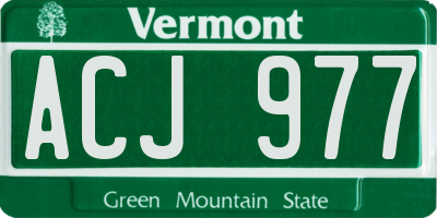 VT license plate ACJ977