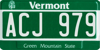 VT license plate ACJ979
