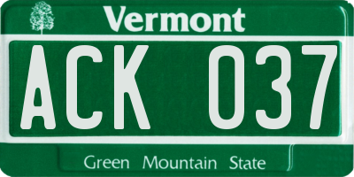 VT license plate ACK037