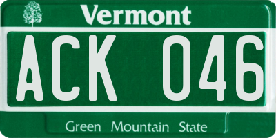 VT license plate ACK046