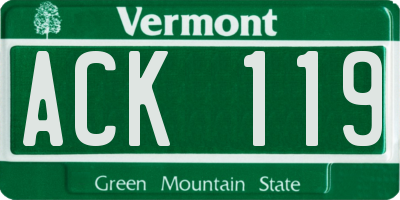 VT license plate ACK119