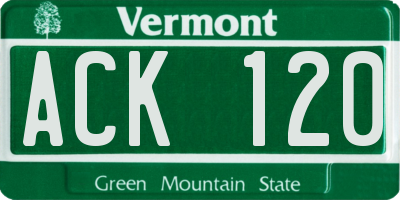 VT license plate ACK120