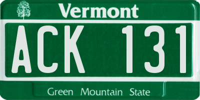 VT license plate ACK131