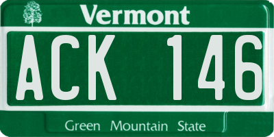 VT license plate ACK146