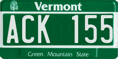 VT license plate ACK155