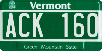 VT license plate ACK160
