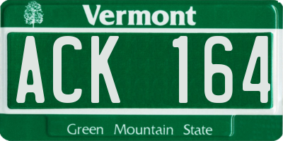 VT license plate ACK164