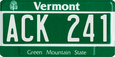 VT license plate ACK241