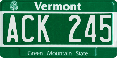 VT license plate ACK245