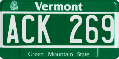 VT license plate ACK269