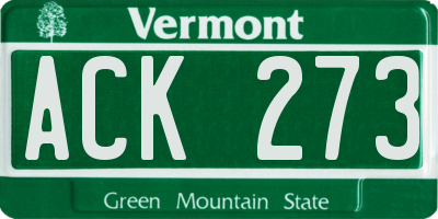 VT license plate ACK273