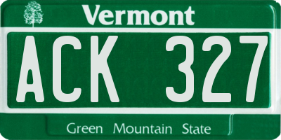 VT license plate ACK327