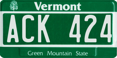 VT license plate ACK424