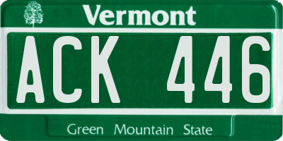 VT license plate ACK446