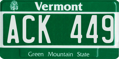 VT license plate ACK449