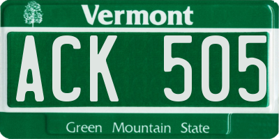 VT license plate ACK505