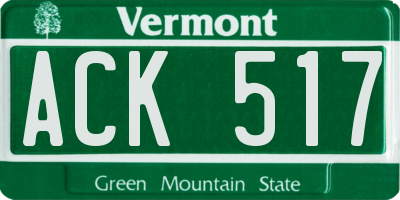 VT license plate ACK517
