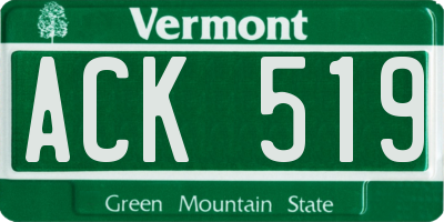 VT license plate ACK519