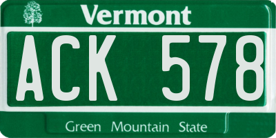 VT license plate ACK578