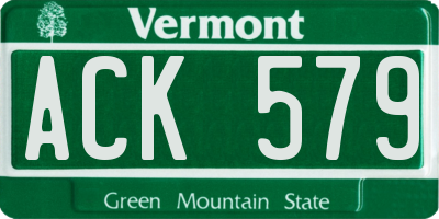 VT license plate ACK579