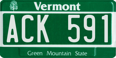 VT license plate ACK591