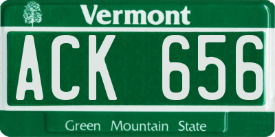 VT license plate ACK656