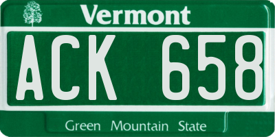 VT license plate ACK658
