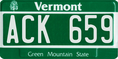 VT license plate ACK659