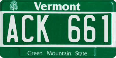 VT license plate ACK661