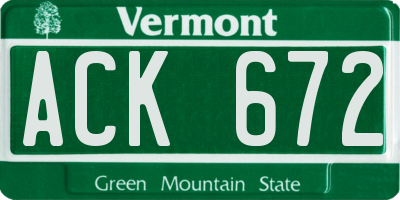 VT license plate ACK672