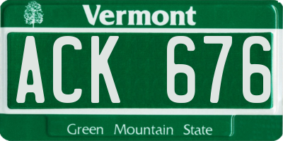 VT license plate ACK676