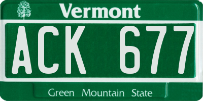 VT license plate ACK677