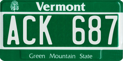 VT license plate ACK687