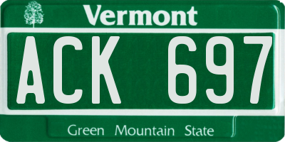 VT license plate ACK697