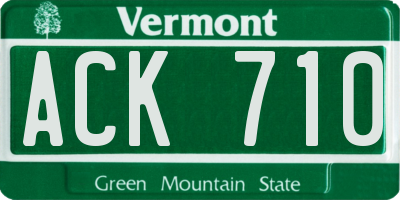 VT license plate ACK710