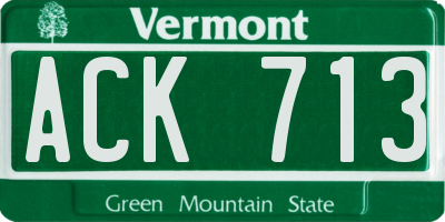 VT license plate ACK713