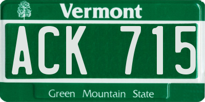 VT license plate ACK715