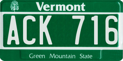VT license plate ACK716