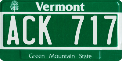 VT license plate ACK717