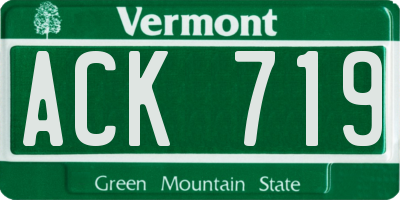 VT license plate ACK719