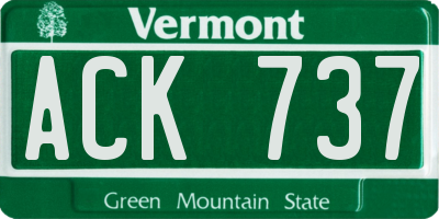 VT license plate ACK737