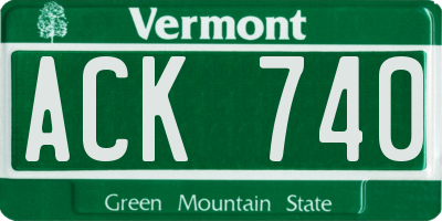 VT license plate ACK740