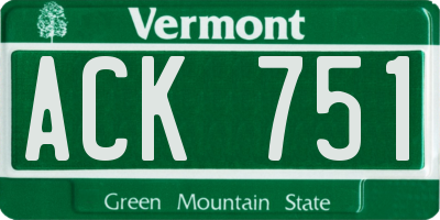 VT license plate ACK751