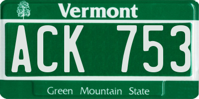 VT license plate ACK753