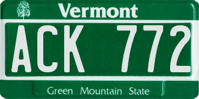 VT license plate ACK772